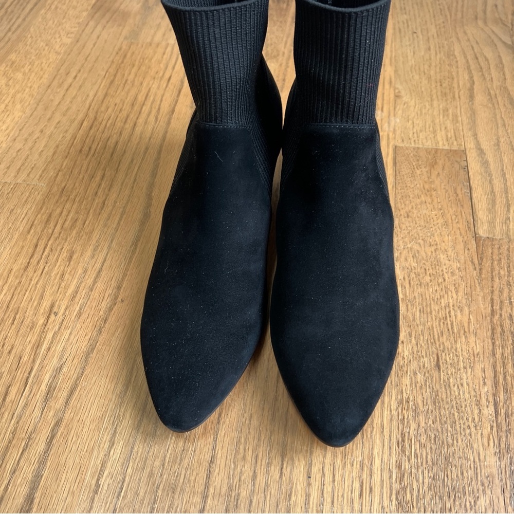 Eileen Fisher Muzy Pointed Knit Suede Ankle Booties Sz 7.5 - Picture 7 of 13